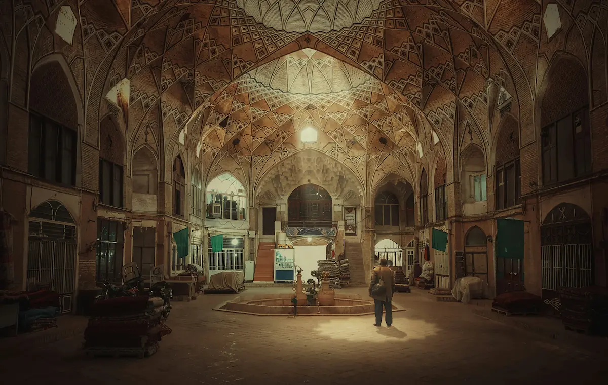 A bustling traditional bazaar